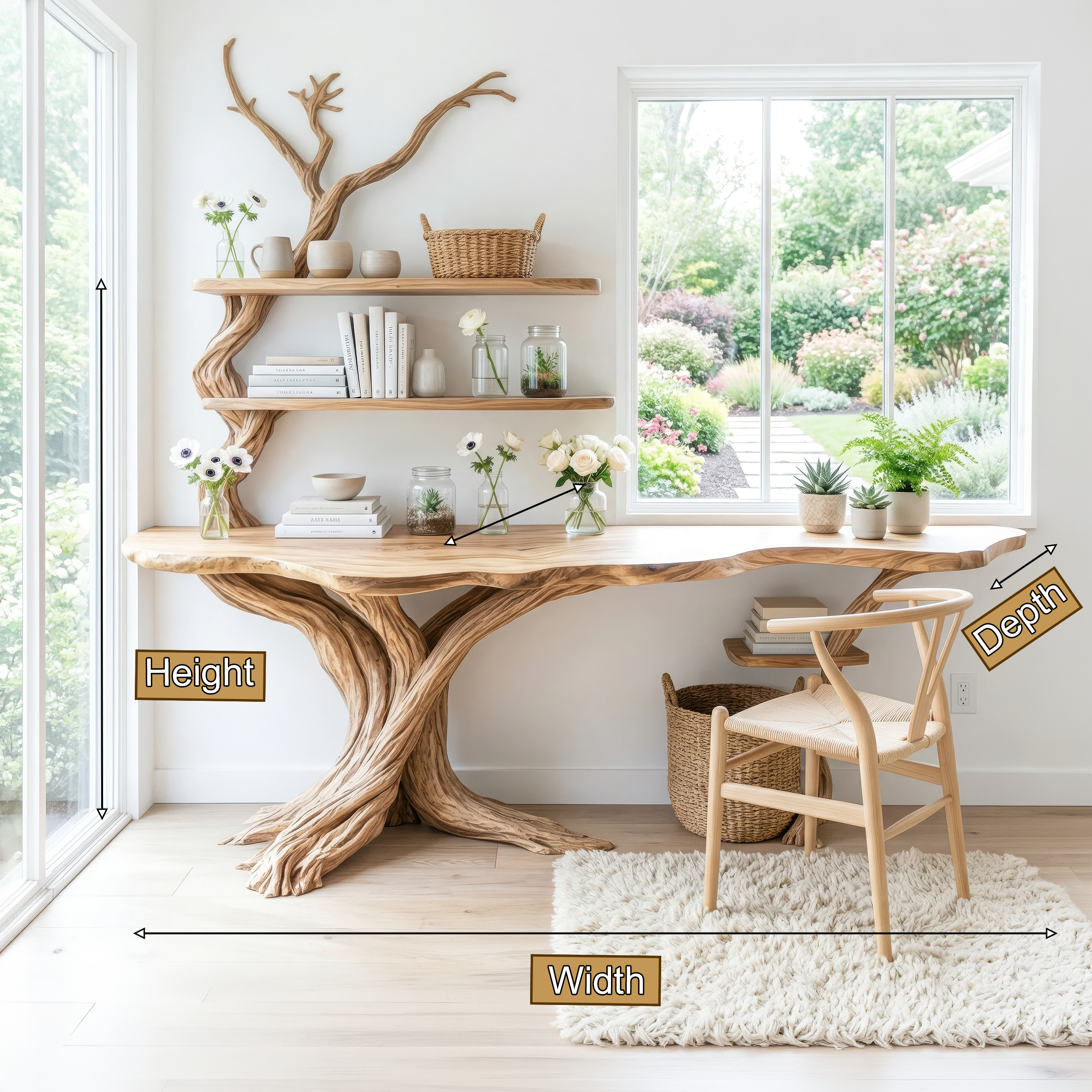 Console Table with Shelves 2