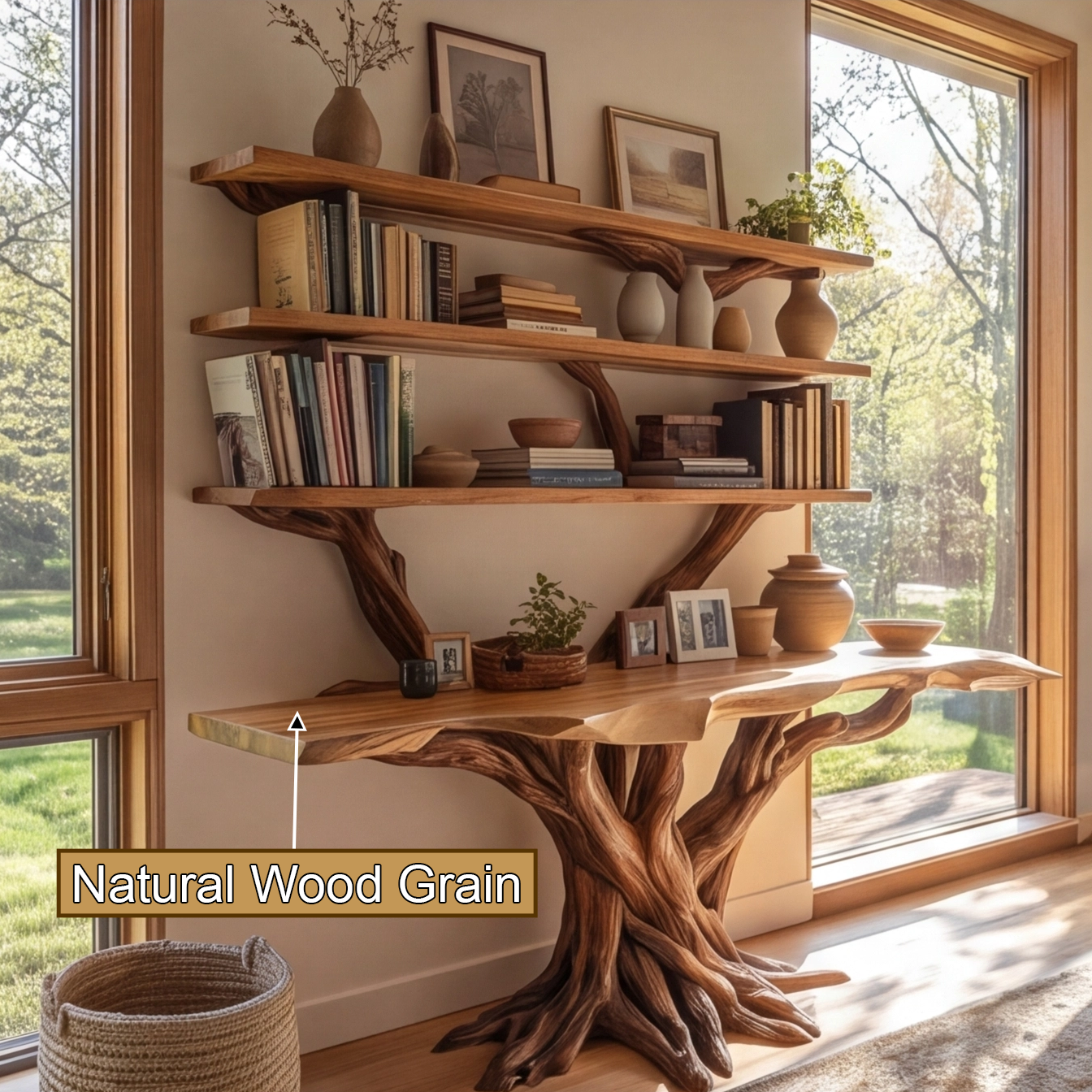 Console Table with Shelves 2