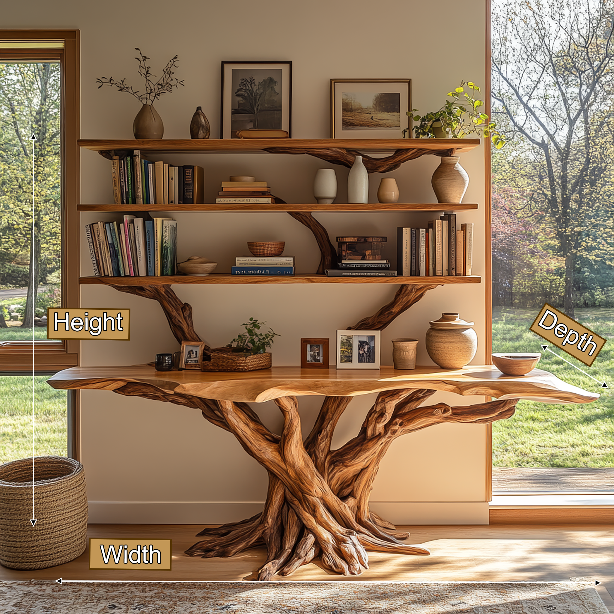 console table with shelves 2
