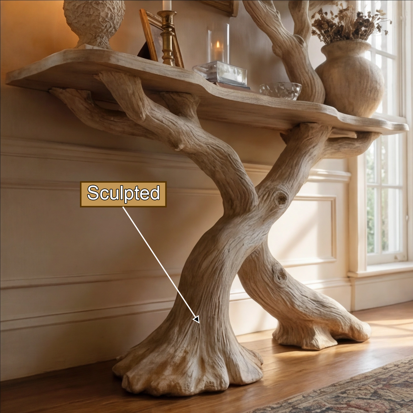 console table with shelves 2