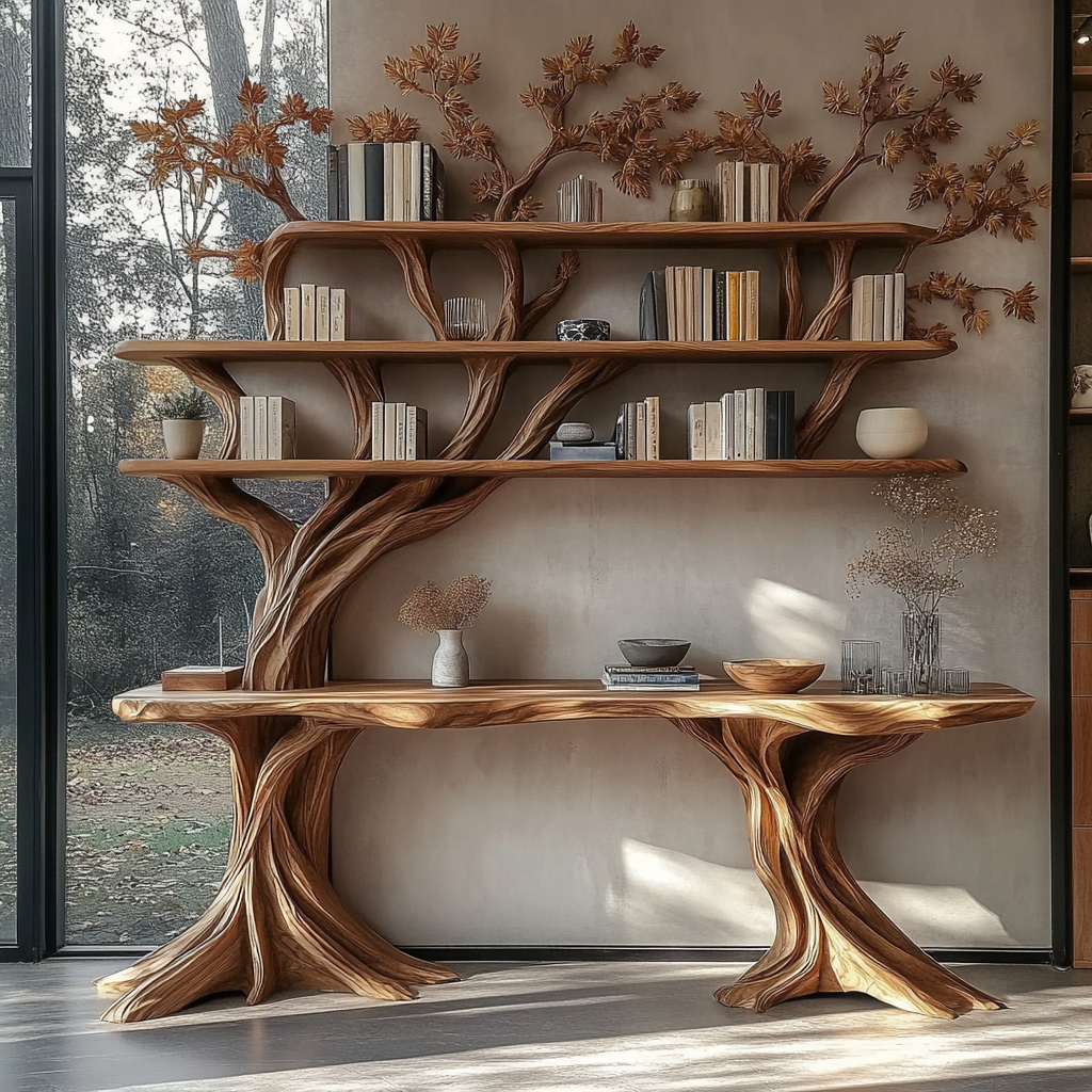 Wall Mounted Tree Bookshelf 4