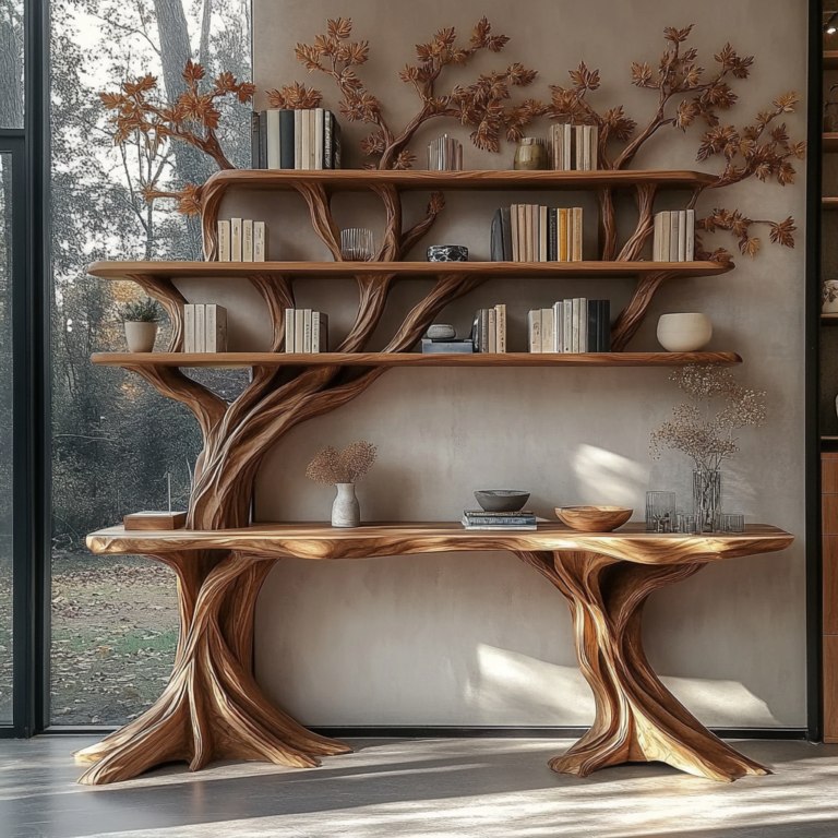 Wooden Tree Bookshelf 4 2