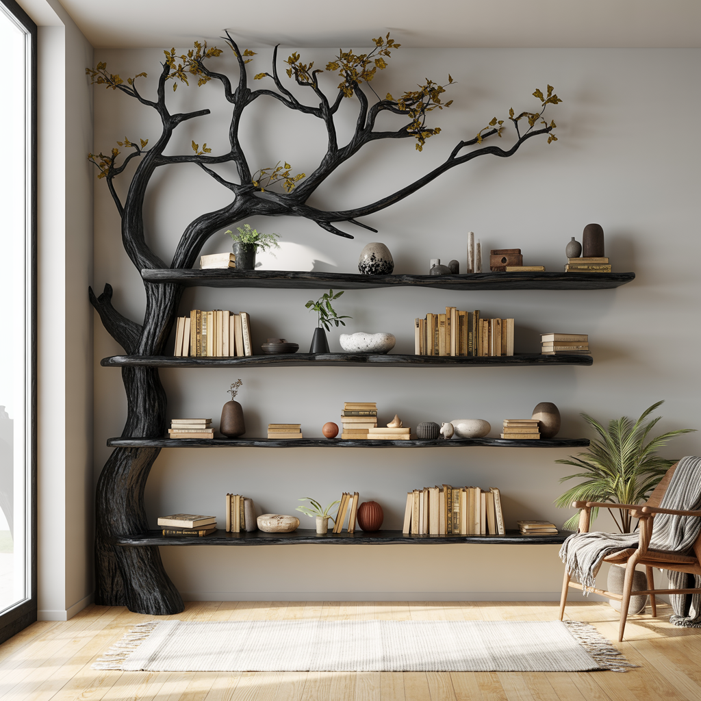wooden tree bookshelf 3