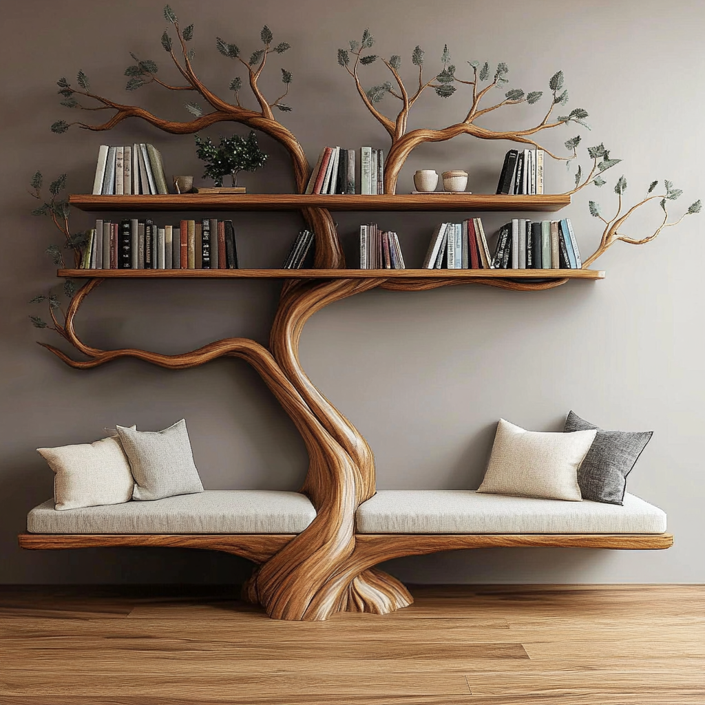 Wooden Tree Bookshelf 86993 3